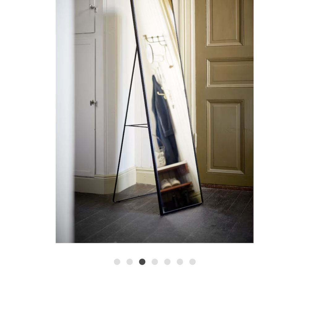 Sleek Black Floor Mirror